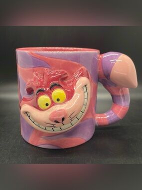 Y2k Disney Store Cheshire Cat Alice in Wonderland Sculpted Tail Handle 3D Mug
